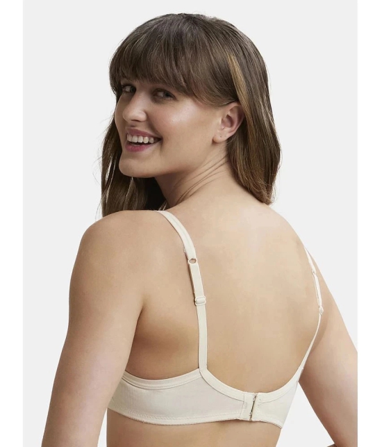 Jockey 1723 Wirefree Padded Super Combed Cotton Elastane Lace Styling T-Shirt Bra - Birch - None