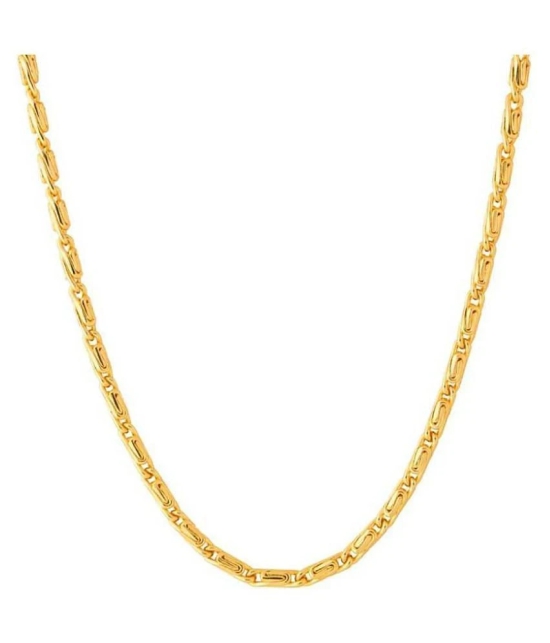 Jewar Mandi Gold Plated Chain 24 Inch Designer Link Chain Real Look, Real Handmade Spacial Designer Gold Brass & Copper Jewelry for Women & Girls 8316 - Golden