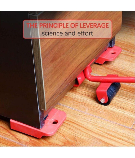 Furniture Lifter Mover Tool Set | Heavy Duty Furniture Shifting Lifting Moving Tool with Wheel Pads for Easy Appliance Furniture Caster Appliance Furniture Caster - Red