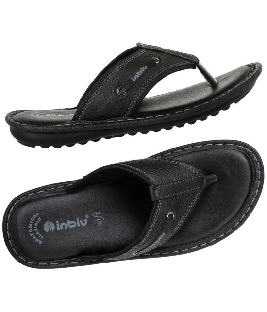 Inblu Black Mens Thong Flip Flop - None