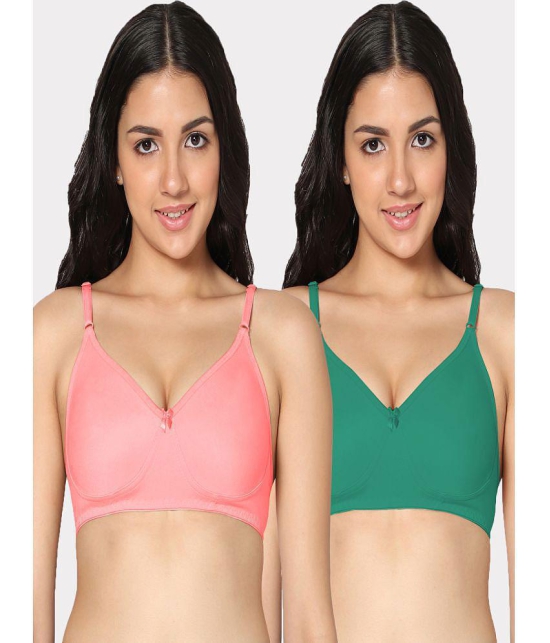 IN CARE LINGERIE - Multicolor Cotton Non Padded Women's T-Shirt Bra ( Pack of 2 ) - None