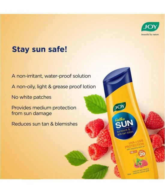 Joy Hello Sun SunBlock & Anti Tan Lotion Sunscreen SPF 20 - 200 ml