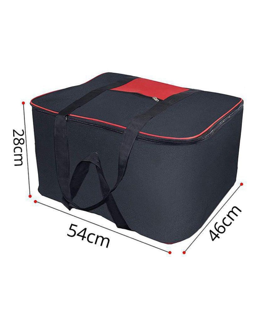 HOMETALES Nylon Multi-Purpose Storage Bag/Clothing Storage Organiser with Zipper Closure & Strong Handle,Red (2U)