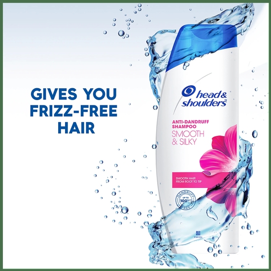 Head & Shoulders Smooth & Silky Anti-Dandruff Shampoo - Smooth Hair From Root To Tip, Upto 100% Dandruff Free, 180 Ml