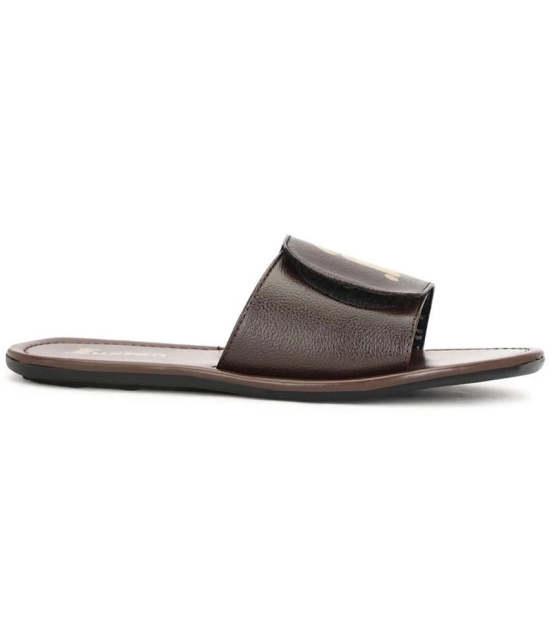 Buxton Brown Mens Slide Flip Flop - None