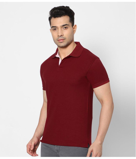 HJ HASASI - Red Cotton Blend Regular Fit Mens Polo T Shirt ( Pack of 1 ) - None