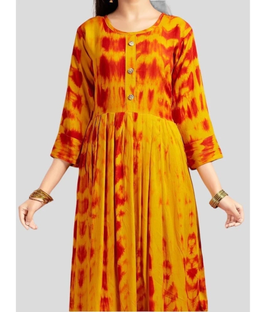 Aarika Yellow Rayon Girls Anarkali Suit Set ( Pack of 1 ) - None