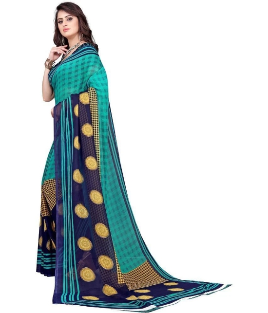 LEELAVATI - Green Georgette Saree With Blouse Piece ( Pack of 1 ) - Green