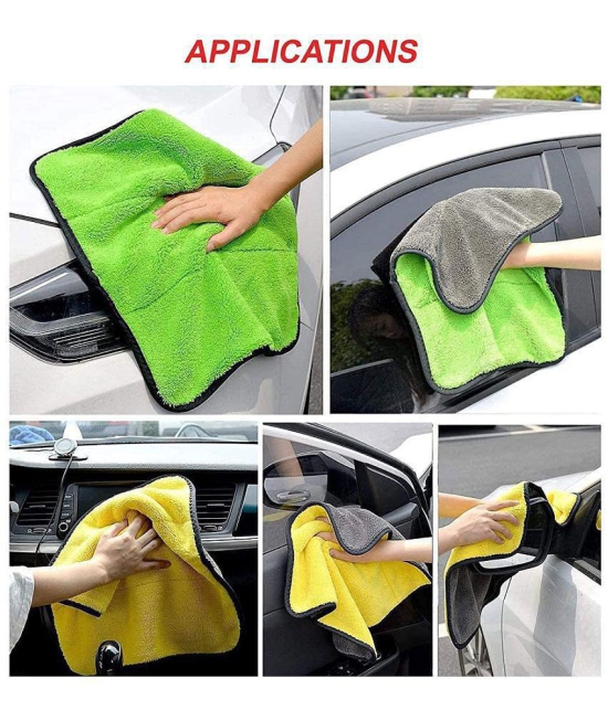 EIGHTEEN ENTERPRISE - Multicolor 800 GSM Microfiber Cloth For Automobile ( Pack of 3 )