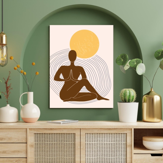 Yoga Wood Print Wall Art Boho-18 X 23 Inches / Birchwood Thickness: 6mm