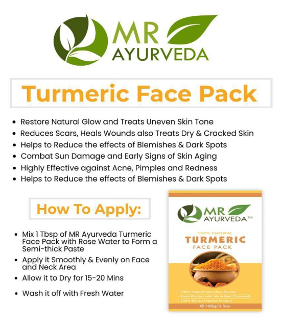 MR Ayurveda Organic Turmeric Powder Face Pack Masks 100 gm