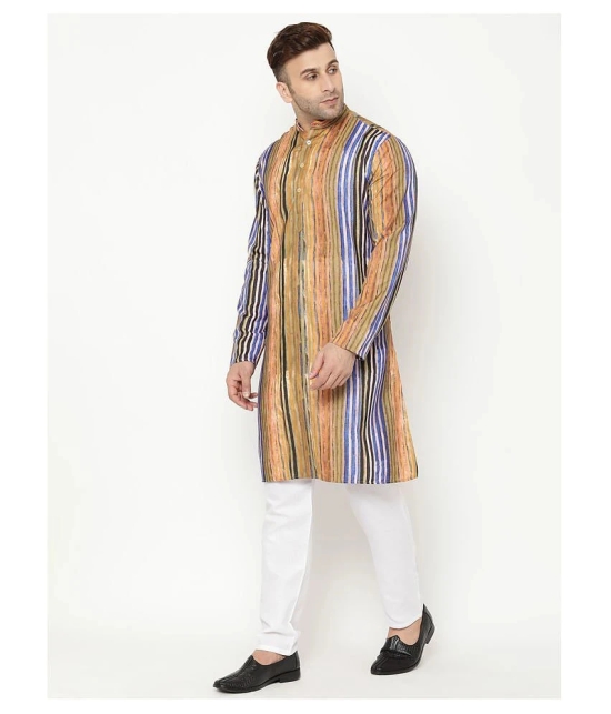 Hangup Brown Cotton Kurta Pyjama Set Single Pack - None