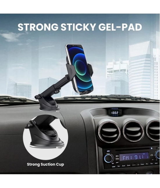 Portronics Dashboard & Windshield Double Clamp Car Mobile Holder - Black - Black