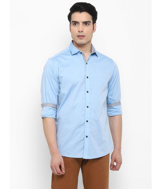 Life Roads - Light Blue Cotton Slim Fit Men's Casual Shirt ( Pack of 1 ) - None