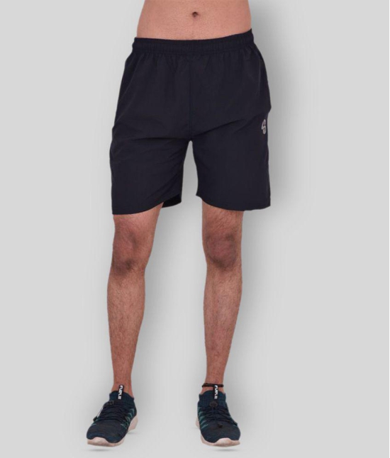 Forbro Black Polyester Lycra Fitness Shorts - None