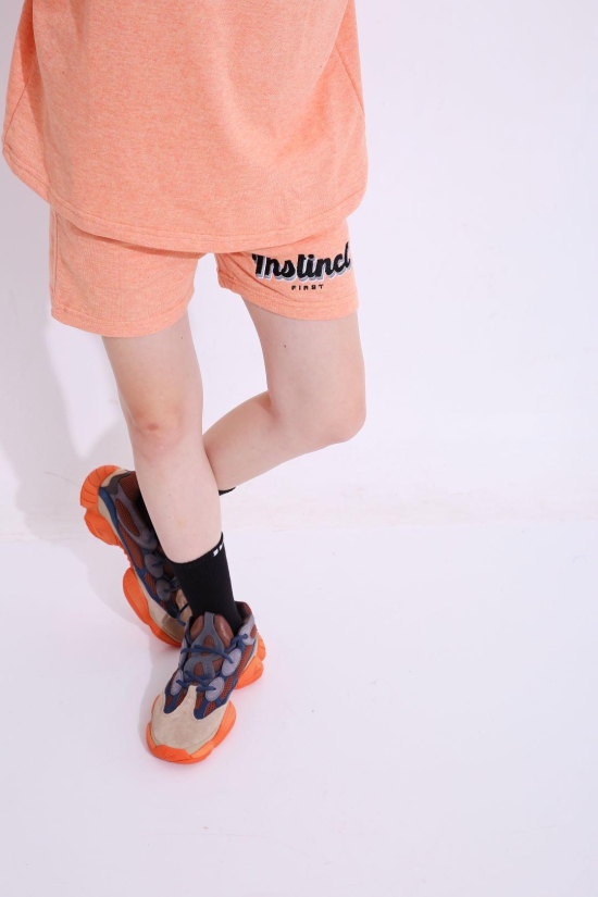 Retro Melange Orange - Oversized Shorts-XXL
