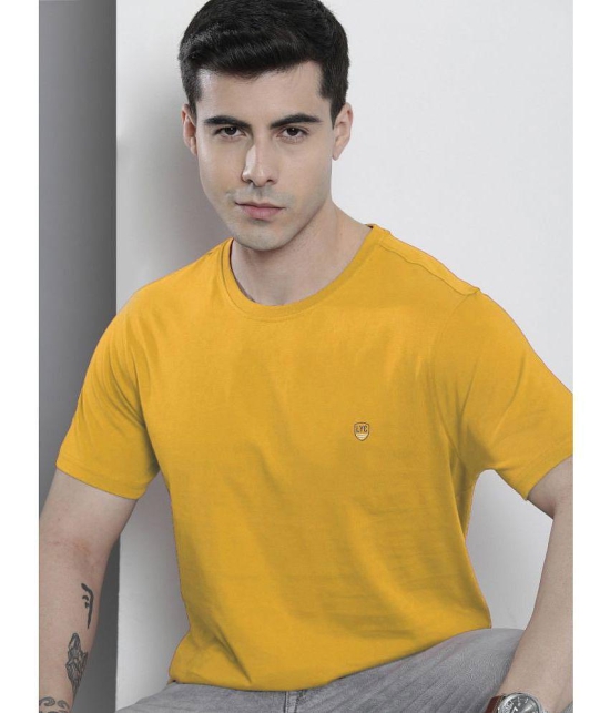 Lycos - Mustard Cotton Blend Regular Fit Men's T-Shirt ( Pack of 1 ) - None