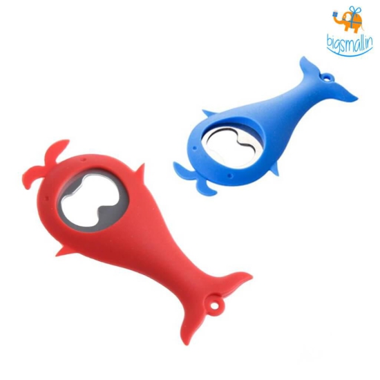 Aquatic Bottle Opener with Magnet-Shark / Red