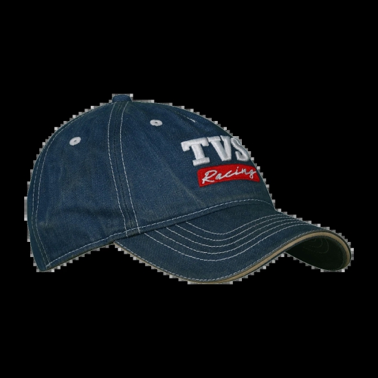 TVS Racing Cotton Black cap with Adjustable Strap, Lightweight, 100% cotton shell & Flexible Peak Cap