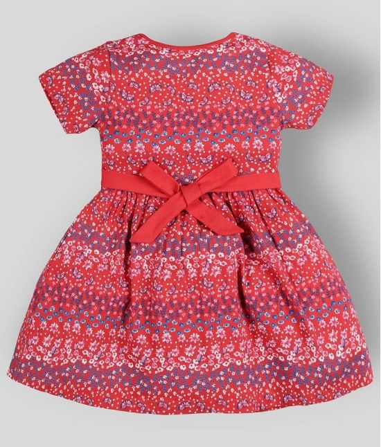 PLUM TREE - Red 100% Cotton Girls A-line Dress ( Pack of 1 ) - None