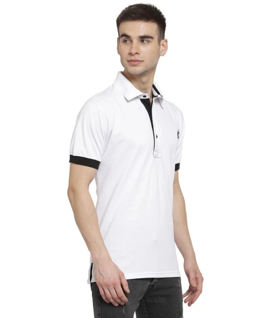 Uzarus White Cotton Solid Polo T-Shirt - None