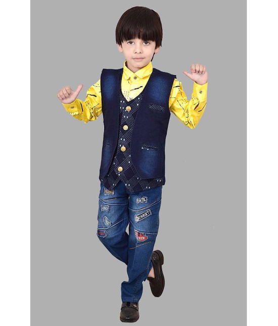 Arshia Fashions - Yellow Denim Boys Shirt & Jeans ( Pack of 1 ) - None