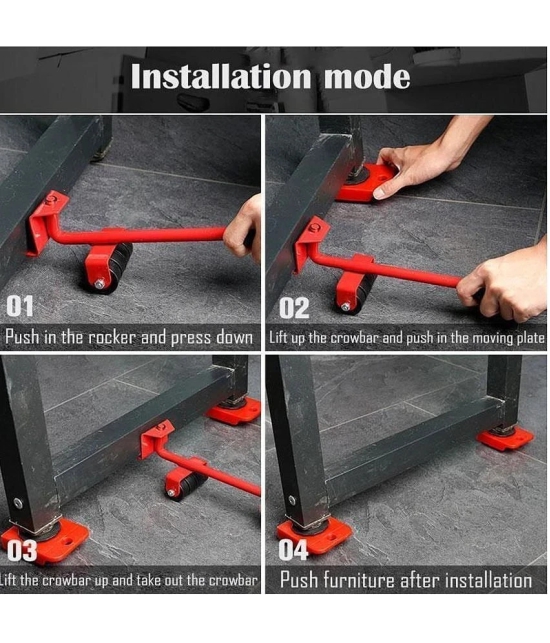 Furniture Lifter/Shifter ToolFurniture Shifting Tool Heavy Furniture Appliance Lifter and Mover Tool Set Easy Convenient Moving Tools Heavy Move Furniture Can Easily Lift Heavy - Red