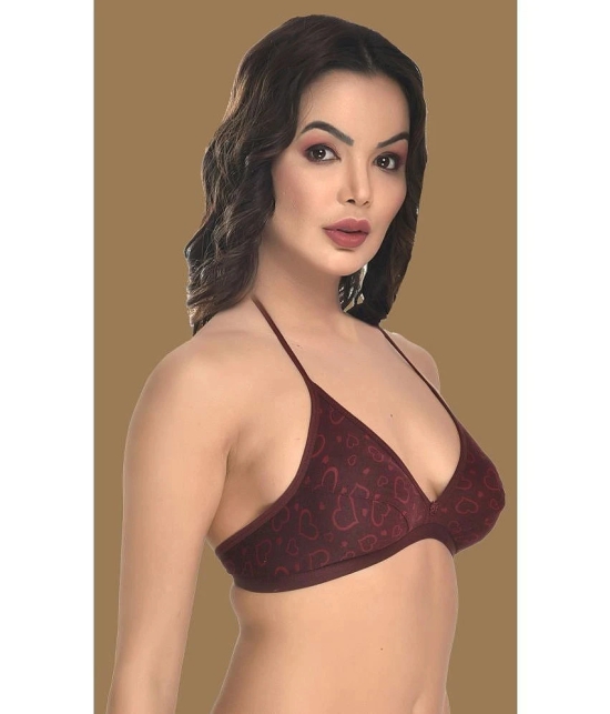 Madam - Maroon Cotton Blend Non Padded Womens Everyday Bra ( Pack of 1 ) - None