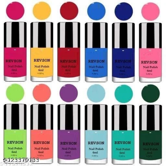 Revson Nail Lacquer | 6 ml | Long-Lasting, Glossy Nail Polish | Fast Drying, Chip Resistant For Women (Pack of 12)(M-777)