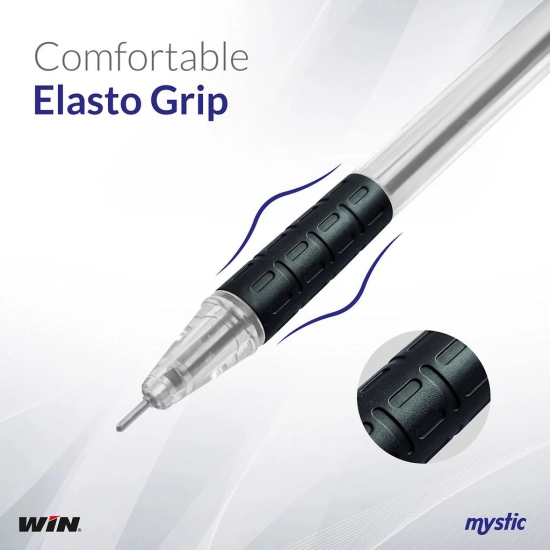 Win Mystic 20Pcs Black Pens | Comfortable Grip | Smooth Ink Flow | 0.7mm Tip for Precision Writing | Ideal for School, Office & Business Use | Ball Pens Set