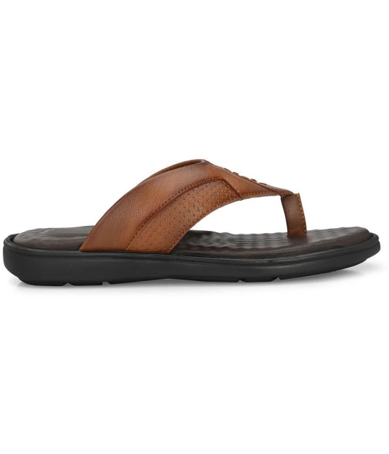 Leeport Tan Mens Thong Flip Flop - None