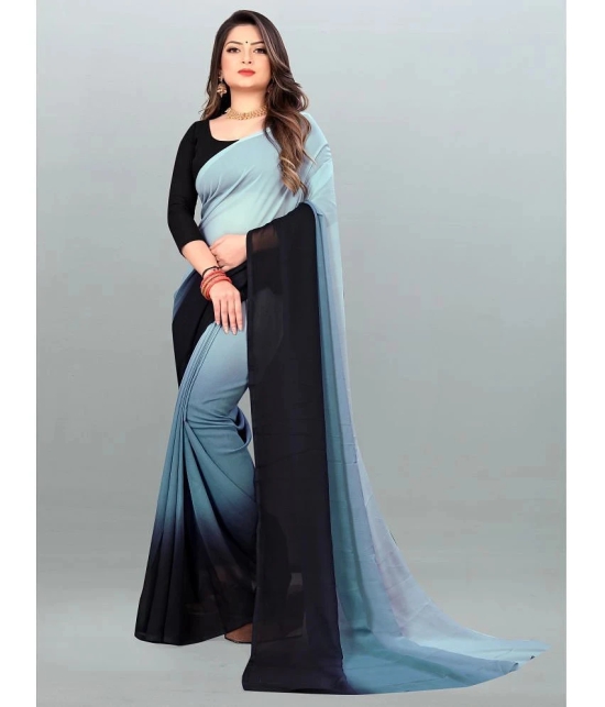 ANAND SAREES - Grey Georgette Saree With Blouse Piece ( Pack of 1 ) - Grey