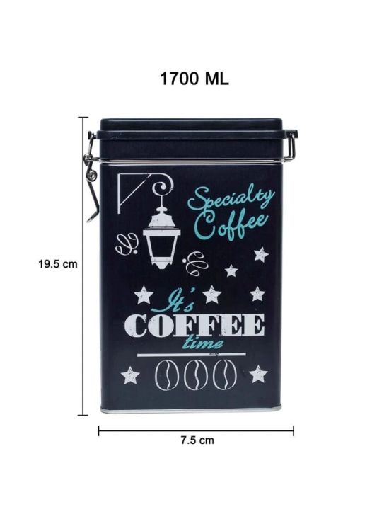 Metal Coffee Jar - Black, 1700Ml