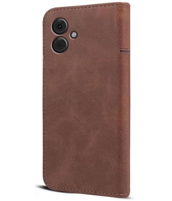 NBOX Brown Flip Cover Artificial Leather Compatible For Motorola G54 5G ( Pack of 1 ) - Brown