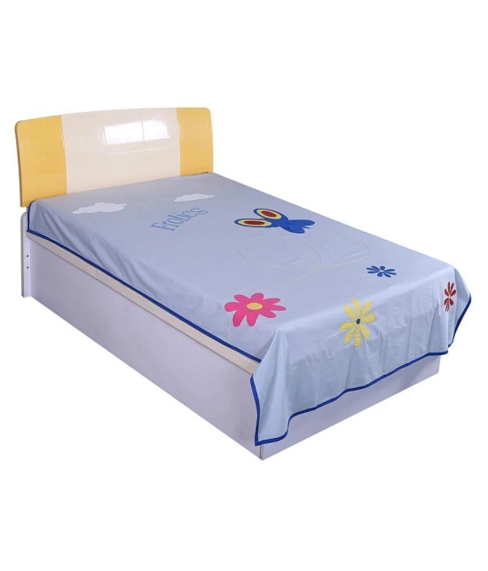 HugsnRugs Cotton Single Bedsheet ( 230 cm x 150 cm ) - Blue