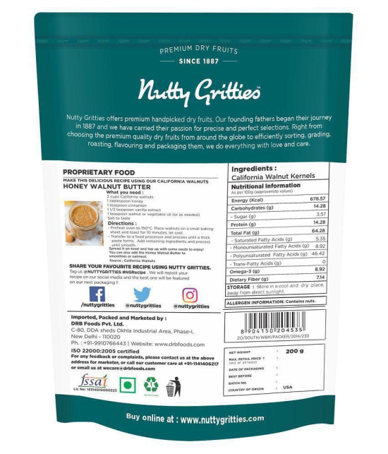 Nutty Gritties Walnuts (Akhrot) 200 g