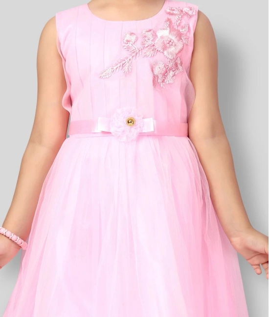 Aarika - Pink Net Girls Gown ( Pack of 1 ) - None