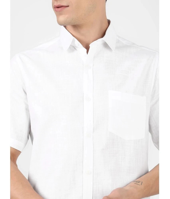 UrbanMark 100% Cotton Regular Fit Solids Half Sleeves Mens Casual Shirt - White ( Pack of 1 ) - None