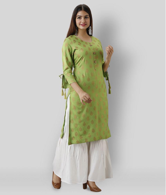 MAUKA - Green Green Straight Rayon Womens Stitched Salwar Suit ( Pack of 1 ) - XXL