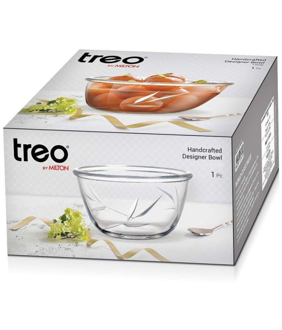 Treo By Milton 1500 Handcrafted Designer Bowl, 1470 ml, Floral | Microwave Safe | Oven Safe | Dishwasher Safe | Freezer Safe | Food Grade | Serving | Salad - Transparent