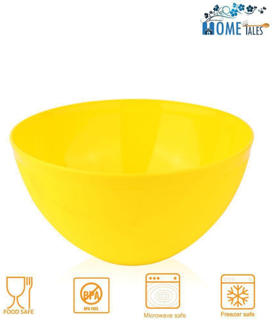 HOMETALES Plastic Mixing Bowl 3 Pc - Yellow