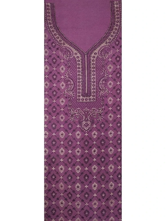 KANI Unstitched Woollen Embellished Dress Material - Purple ( Pack of 1 ) - Purple