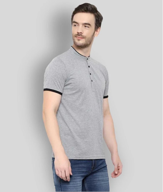 Glito - Grey Cotton Blend Regular Fit Mens T-Shirt ( Pack of 1 ) - None