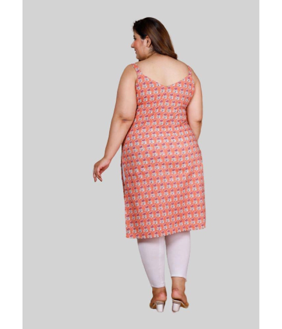 miravan - Peach Cotton Women's Straight Kurti ( Pack of 1 ) - None