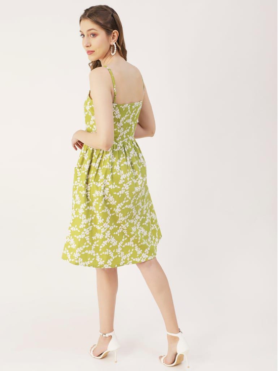 Moomaya Printed Sleeveless Cotton Dress, Buttoned Midi With Pockets, Summer Dress