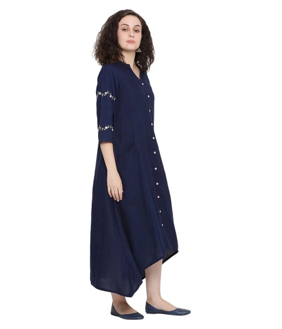 Antaran Rayon Navy A- line Dress - M