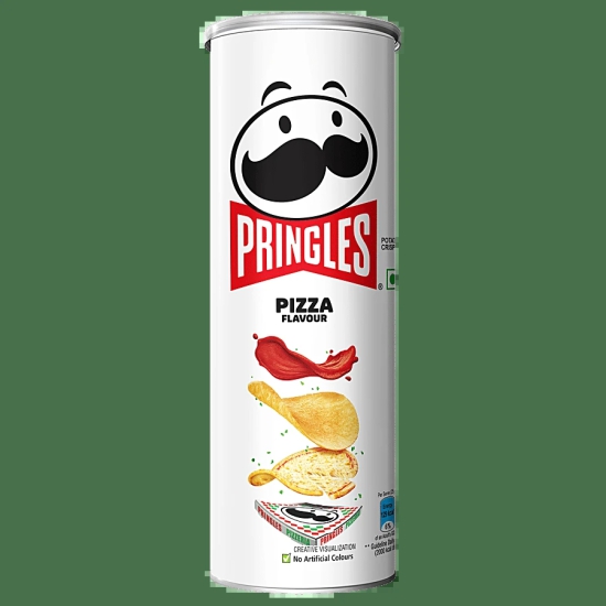 Pringles Potato Chips - Pizza Flavoured, Crunchy, Crispy, 107 G Can