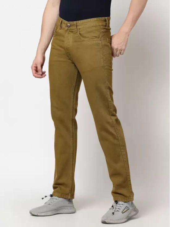 Men Regular Mid Rise Yellow Jeans