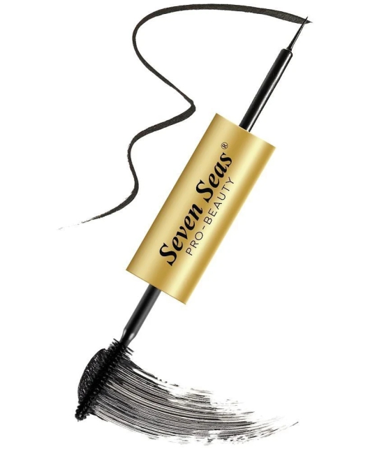 Seven Seas 2 in 1 Waterproof | Smudgeproof | Eyeliner & Mascara(Black)