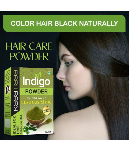 Kayamaya 100% Pure Indigo Powder Permanent Hair Color Black 100 g Pack of 2